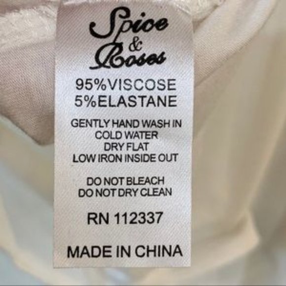 Spice & Roses Cream Beaded Tank Top Size L - Picture 5 of 5